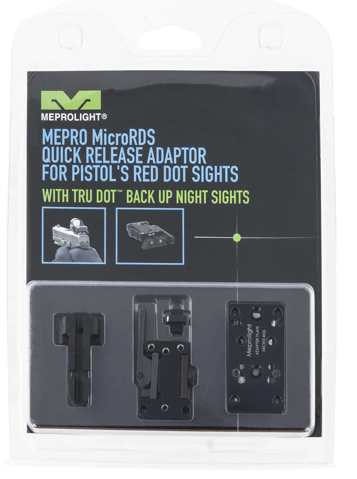 Meprolight USA ML881504 MicroRDS Adaptor, Night Sight Set S&W M&P Full Size Quick ReleaseGreen/Black