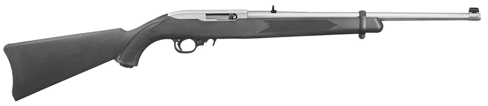Ruger 1256 10/22 Carbine .22 LR 10Rd Semi-Auto: Satin Stainless, Black Right Hand