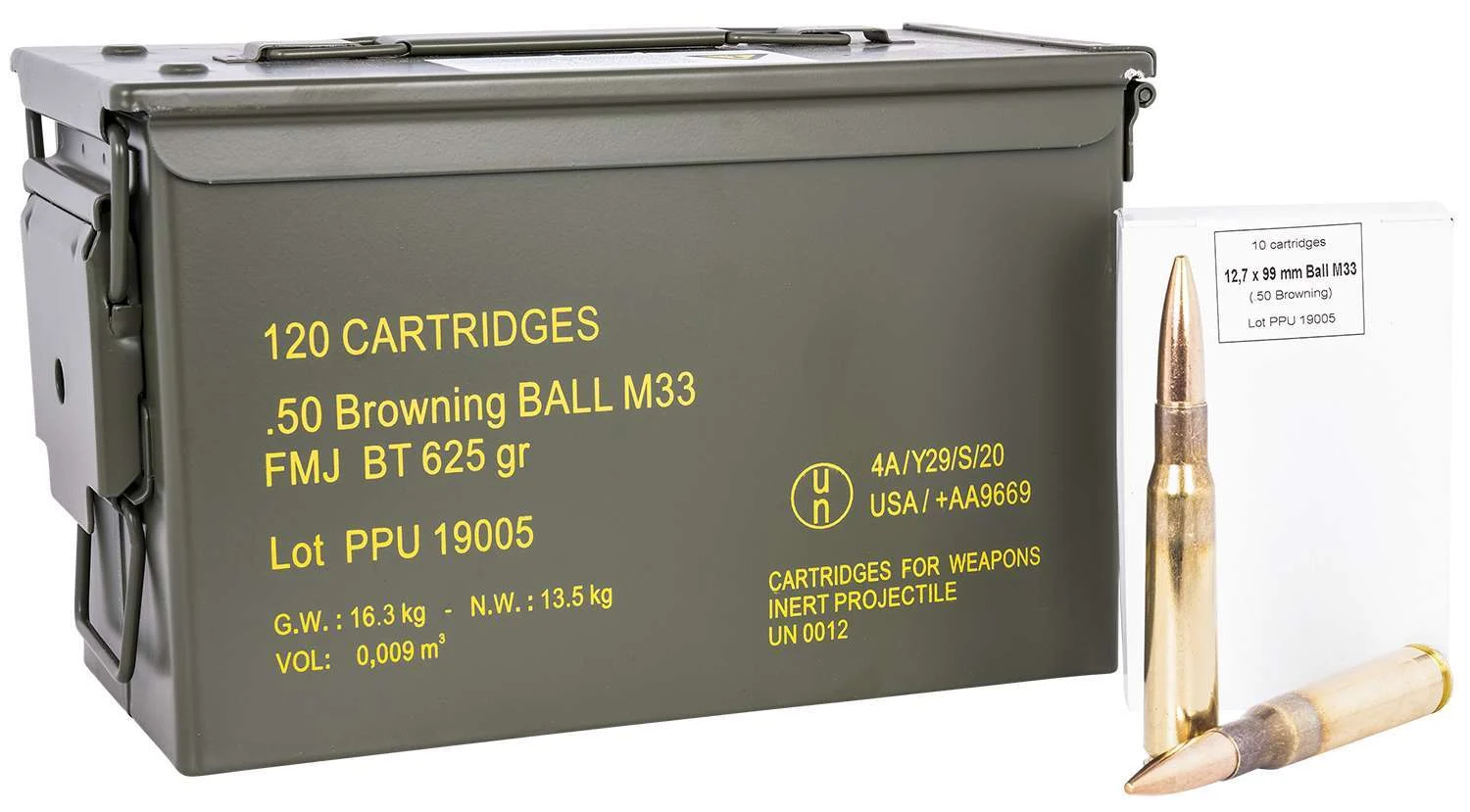 PPU PPRM50M Rangemaster50 BMG 625 gr Full Metal Jacket (FMJ) 120 Bx