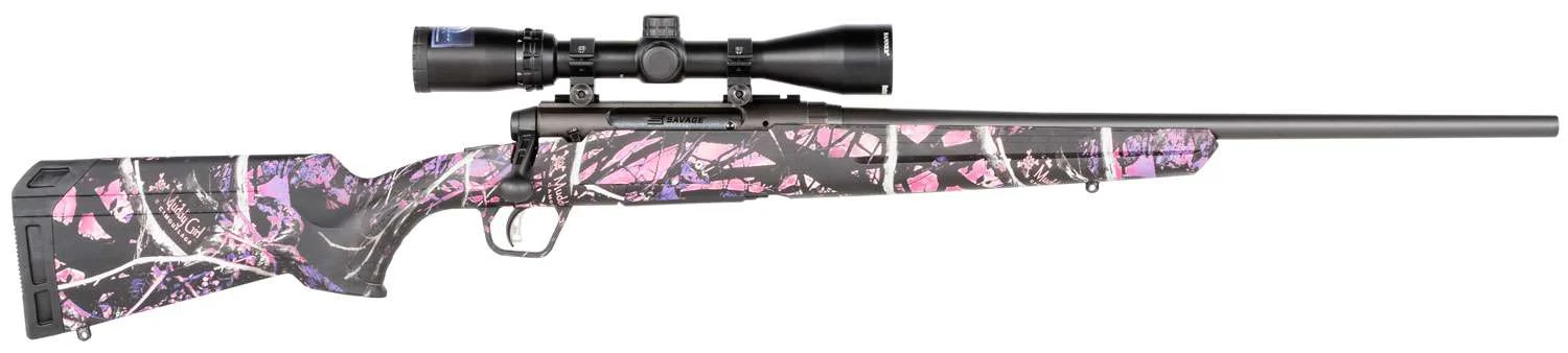 Savage 57478 Axis II 6.5 Creedmoor 4+1 Bolt Rifle Muddy Girl Stock, Matte Black, Bushnell 3-9x40mm