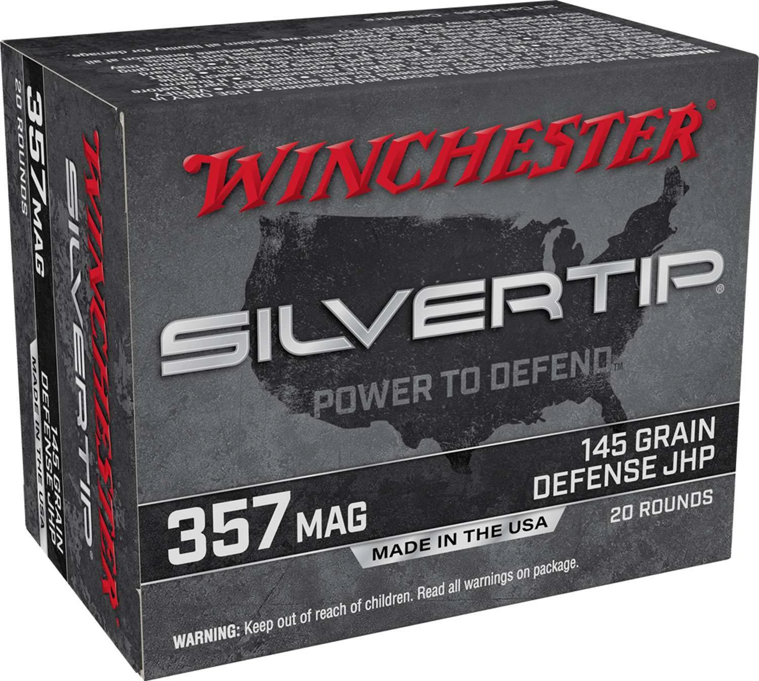 Winchester Ammo W357ST 357 Mag 145 gr Silvertip Hollow Point 20rd Box