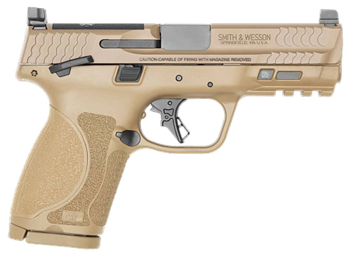 Smith & Wesson 13573 M&P9 M2.0 9mm 15Rd Semi-Automatic Pistol, Optics Ready, FDE Finish, Thumb Safety, Compact Design