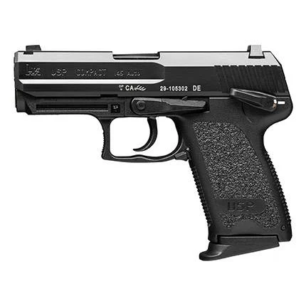 HK 81000332 USP Compact V1 SA/DA 9mm 10+1 Pistol: Black Polymer Frame, Night Sights, 3 Magazines