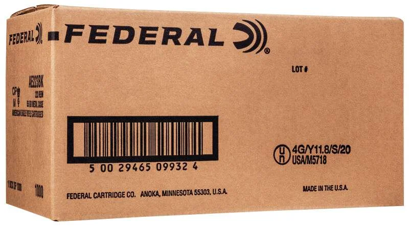5.56MM 55GR FMJ-BT 1000 /BX BOX LOOSE