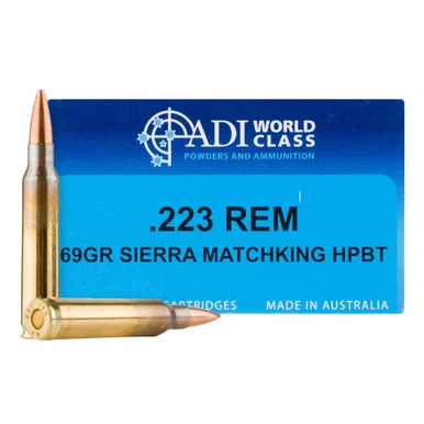 ADI World Class .223 Rem Sierra MatchKing 69gr HPBT Ammo