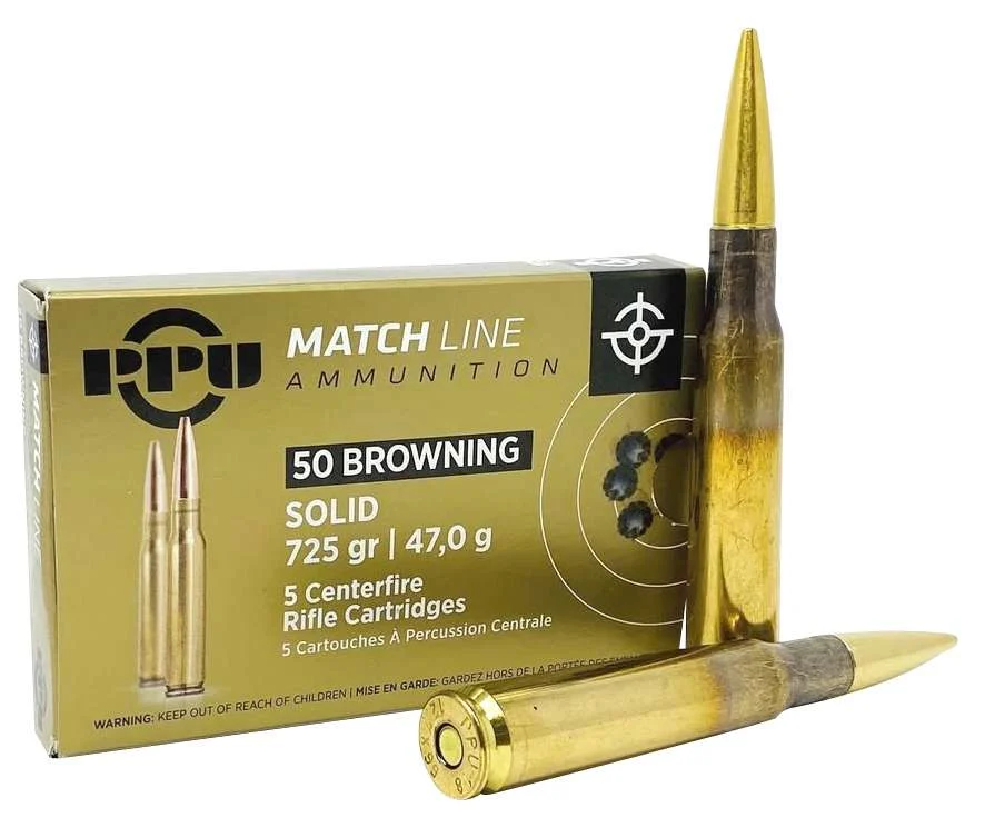 PPU PPM50 Match50 BMG 725 gr Full Metal Jacket 5 Bx/ 20 Cs