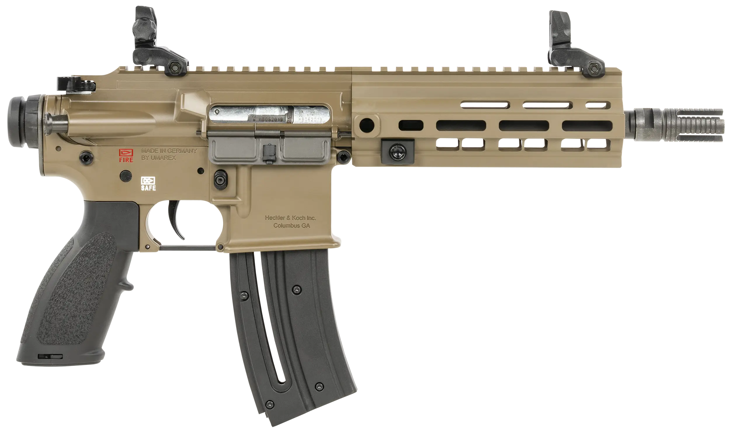 HK 129926 HK416 .22 LR 8.50" 20+1 Semi-Auto Rifle: Flat Dark Earth, Realistic Training Rifle
