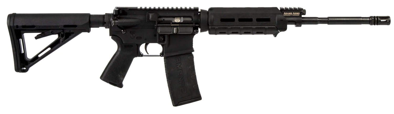 Adams Arms FGAA00429 P2 5.56 NATO 16" Semi-Auto 30+1 Rifle, Tactical model with Collapsible Stock, Ergonomic Rail, Flip-Up Sights