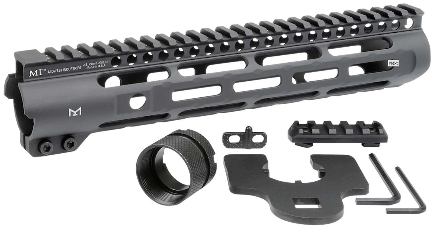 Midwest Industries MISLH105 SlimlineAR-15 Black Hardcoat Anodized Aluminum/Polymer 10.50" Picatinny/M-LOK