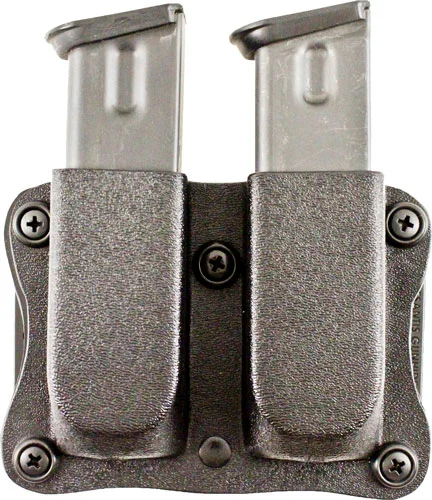 Desantis Gunhide A87KJJJZ0 Quantico Double Mag Pouch OWB 9mm, 40 S&W fits Glock 17,19,22,23,31-38 1.5" Belt Black Kydex