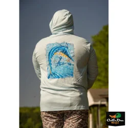 COMBAT WATERFOWL - BLUE MARLIN HOODED FISHING TEE