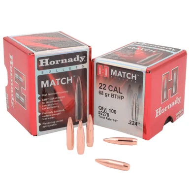 HORNADY 22 Cal .224 68Gr Hollow Point 500Rd Box Bullets (22785)