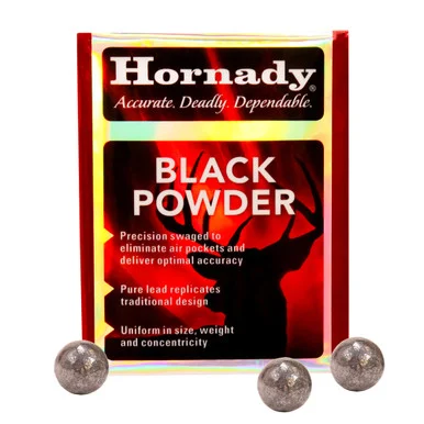 HORNADY 36 Cal 375 Dia Lead Round Ball Black Powder Bullets (6020)