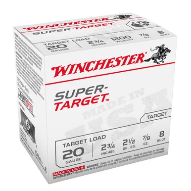 WINCHESTER Super Target 20Ga 7/8oz 2.75in #8 25rd Box Shotshells (TRGT208)