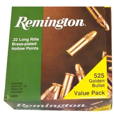 REMINGTON Golden Bullet 22 LR 36 Grain HP Ammo, 525 Round Box (1622C)