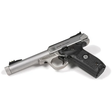 SMITH & WESSON SW22 Victory .22 Threaded Barrel Stainless 5.5in Fiber Optic Sights 10rd Pistol (10201)