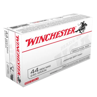WINCHESTER USA 44 Rem Mag 240Gr Jacketed Soft Point 50rd/Box Handgun Ammo (Q4240)