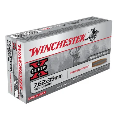 WINCHESTER Super-X 7.62x39mm 123Gr PP 20rd Box Rifle Ammo (X76239)