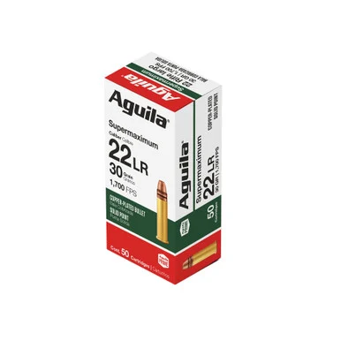 Aguila 1B220298 Supermaximum Copper Plated Solid Point 30 Grain .22 Long Rifle 1700 FPS.