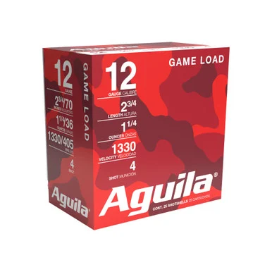 Aguila 1CHB1204 Birdshot High Velocity 12 Gauge 2-3/4 1-1/4oz #4 1330 fps