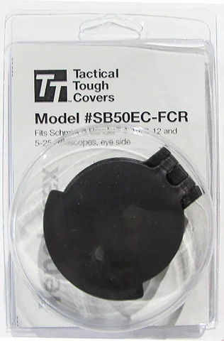 Tenebraex SB50EC-FCR: Tactical Tough Flip Cover w/Adapter Ring, Fits Schmidt & Bender 5-25x56 PM II/LP, Single Tab Cover- Black