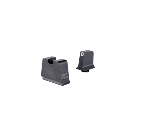 Trijicon 601144: Suppressor/Optic Height Sights for GLOCK Slim Frame White Outline/Green Tritium, Metal Rear