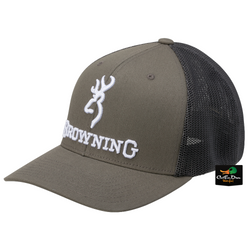 BROWNING BRANDED FLEX FIT MESH BACK CAP - GRAY