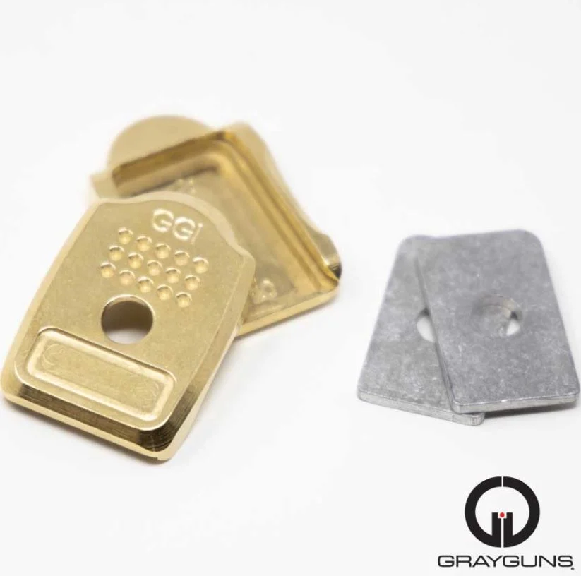 Grayguns Hard Duty Use VP9/P30 Magazine Base Pad - Standard Brass