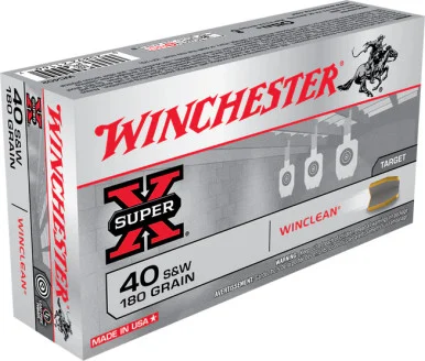 Winchester .40 S&W Super-X 180gr Winclean Brass Enclosed Base Ammo