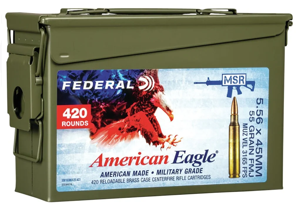 Federal XM193 5.56 NATO 55GR. FMJBT - 420 Round Case